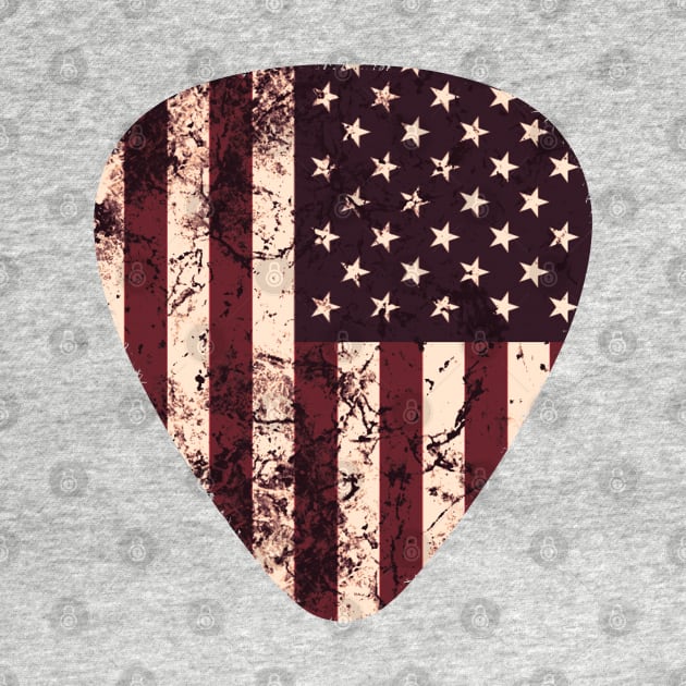 Vintage American Flag Guitar Pick by Scar